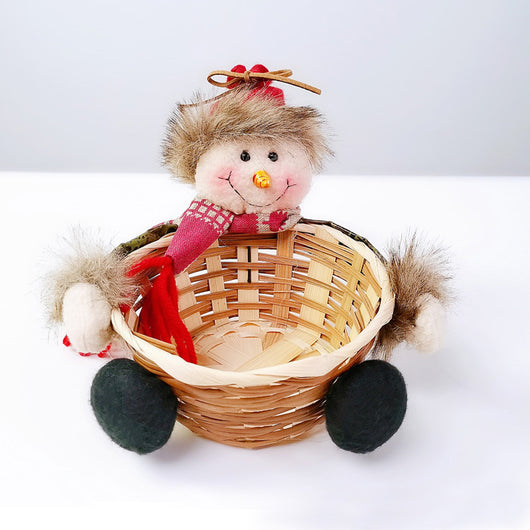 Canasta Decorativa Navideña Santa, Muñeco de Nieve y Reno - Image 15
