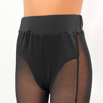 Leggings Negros de Malla Elástica Ajustados - Image 10