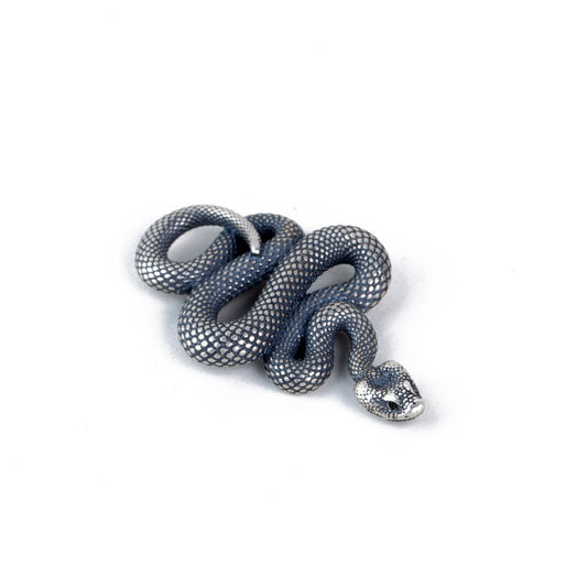 Dije Llavero de Plata 925 Serpiente Vintage Efecto Desgastado - Image 2