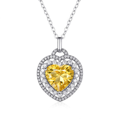 Collar Corazón Citrina Natural Plata 925 - Conjunto Completo para Mujer - Image 4