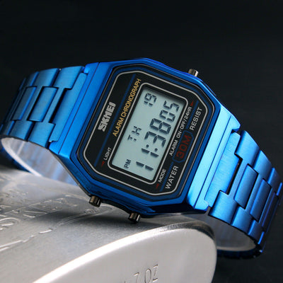Reloj Retro Electrónico para Hombre con Correa de Acero - Image 6