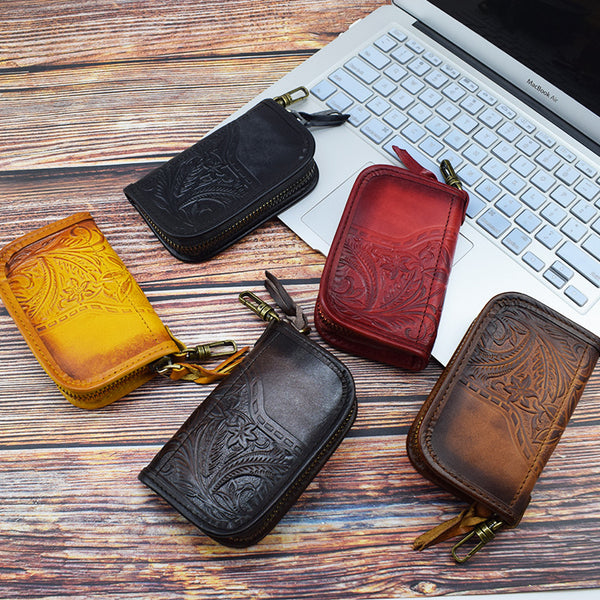 Estuche Multifuncional para Llaves de Cuero Curtido al Vegetal - Gran Capacidad