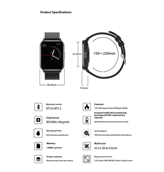 Reloj Inteligente Ultrafino con Llamadas Bluetooth y Monitor de Oxígeno - Image 13