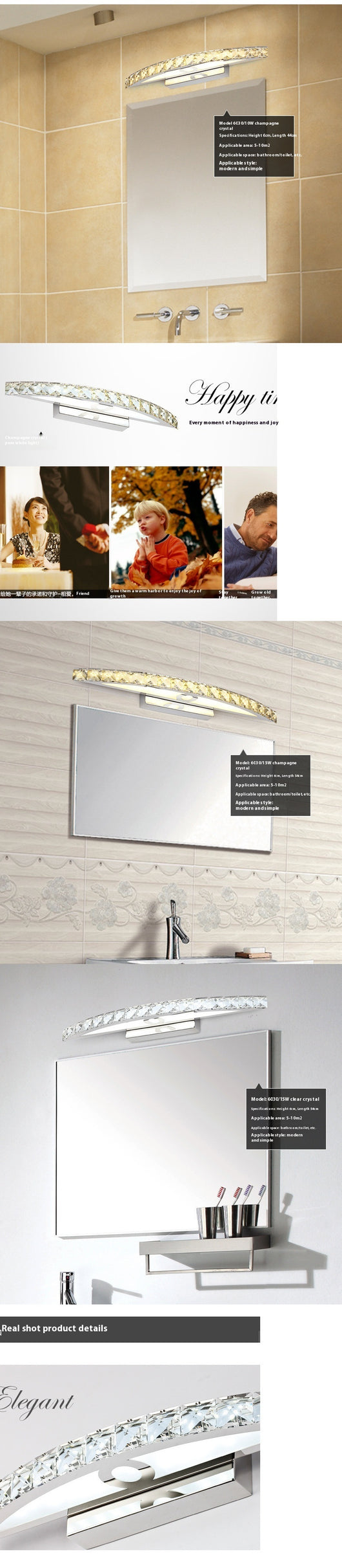 Lámpara LED de Espejo para Baño con Cristal - Luz Frontal Elegante - Image 20