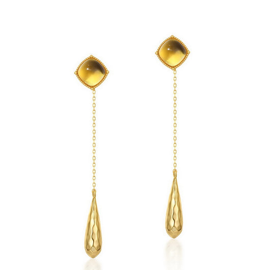 Aretes Geométricos con Borla Colgante - Image 8
