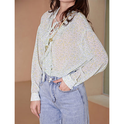 Blusa Francesa con Solapas y Estampado Floral Elegante - Image 6
