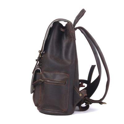 Mochila de Cuero Crazy Horse Estilo Retro para Hombre - Piel Vacuna Premium - Image 11
