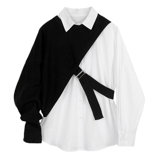 Conjunto Dos Piezas: Chaleco Diseño Irregular y Camisa Blanca - Image 5