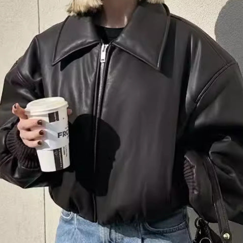 Chaqueta de Cuero PU para Motociclista Estilo Pan