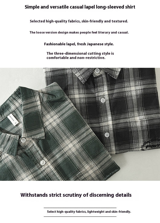Camisa Cuadriculada Suelta y Cómoda para Hombre - Image 10