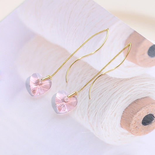Aretes Largos de Cristal Transparente con Flecos Brillantes - Image 11