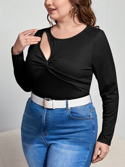Blusa Ajustada de Manga Larga con Diseño Calado Elegante - Image 9