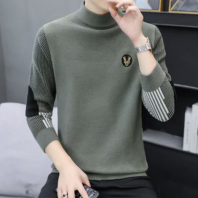 Suéter Tejido Grueso para Hombre con Cuello Medio Alto - Image 3
