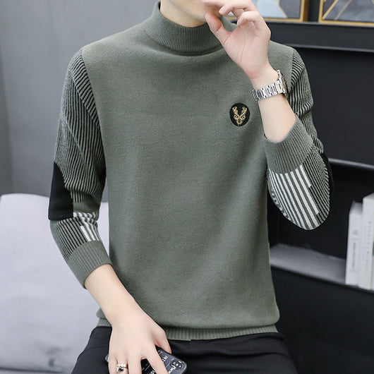 Suéter Tejido Grueso para Hombre con Cuello Medio Alto - Image 3