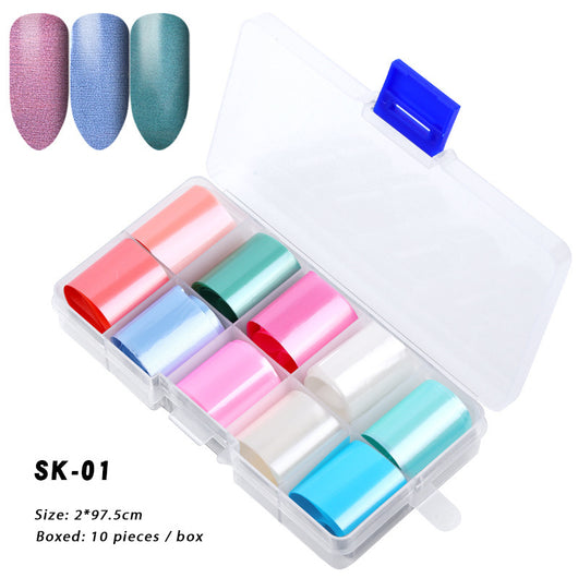 10 Cajas de Stickers de Uñas Holográficos Color AB para Nail Art - Image 29