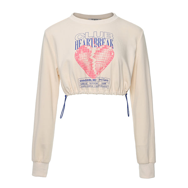 Suéter Holgado de Manga Larga con Estampado - Pullover Americano para Mujer