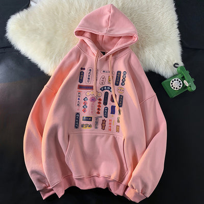 Sudadera con Capucha Estampada Hip-hop Otoño para Hombre - Image 3