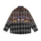 Camisa Cuadriculada Mujer Primavera Otoño Diseño Bordado Manga Larga