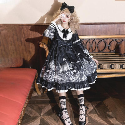 Zapatos Lolita Gótica Negra para Otoño Invierno