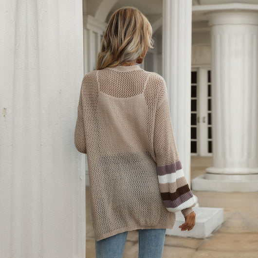 Cardigan Tejido Holgado para Mujer con Detalles Calados - Image 9