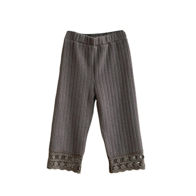Pantalones Anchos con Encaje y Rayas - Image 10