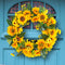 Adorno de Pared Girasol Primavera con Ratán y Madera Rústica