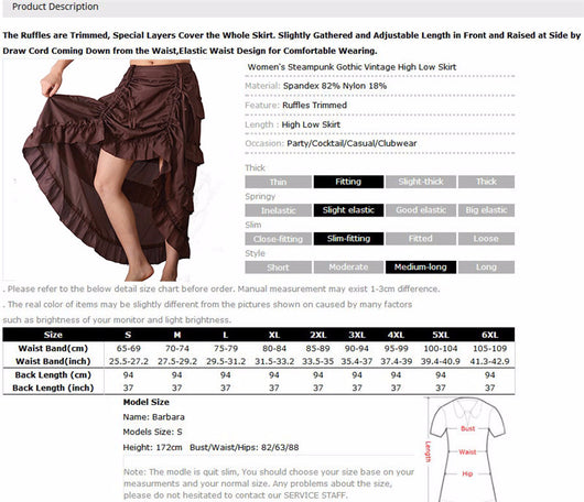 Falda Corset Irregular Piratas del Caribe - Estilo Gótico Corsé - Image 8