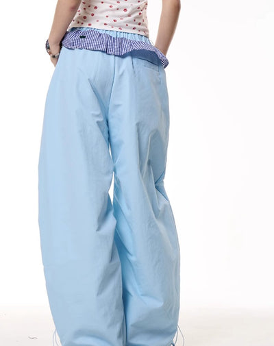 Pantalones Anchos a Cuadros con Costuras Decorativas - Secado Rápido para Mujer - Image 10