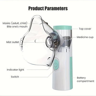 Inhalador Portátil de Malla Ultrasónica con Vapor Frío - Image 6