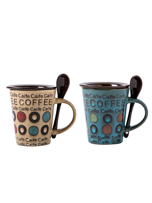 Taza de Cerámica para Café con Tapa y Cuchara - Image 9