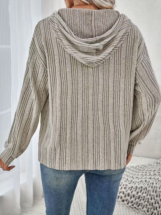 Sudadera con Capucha de Manga Larga en Color Liso para Mujer - Image 11