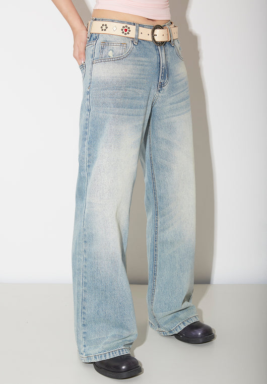 Pantalones Vaqueros de Pierna Ancha Cintura Alta para Mujer - Image 22