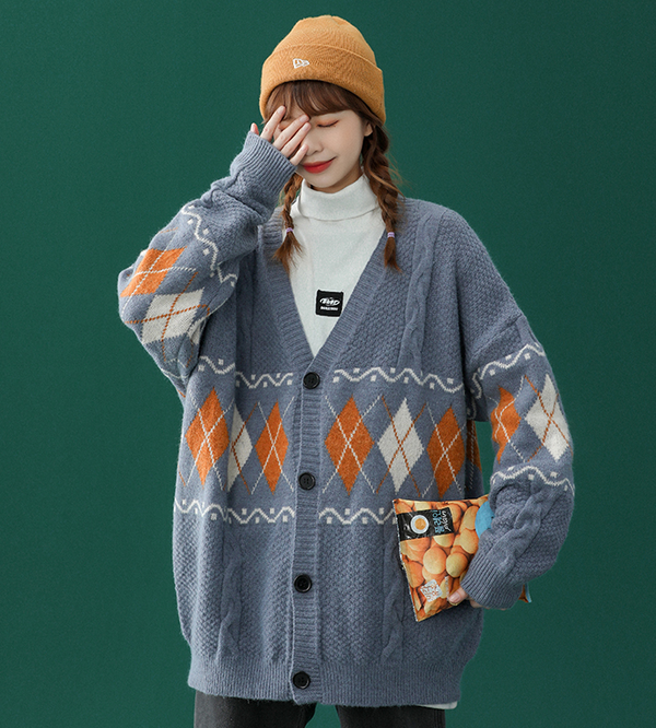 Cardigan de Punto Estilo Universitario para Primavera y Otoño