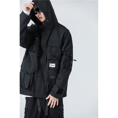 Chaqueta Hoodie Casual para Hombre con Múltiples Bolsillos y Diseño Moderno - Image 3