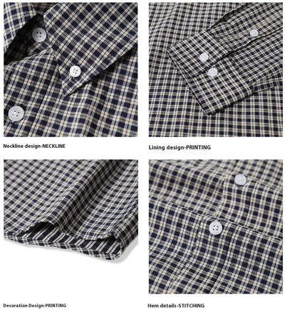 Camisa Cuadros Negra Manga Larga Mujer Holgada Casual - Image 17