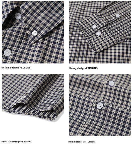 Camisa Cuadros Negra Manga Larga Mujer Holgada Casual - Image 17