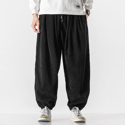 Pantalones Harem de Pana Suelta Talla Grande para Hombre - Image 12