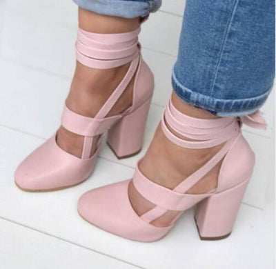 Sandalias de Tacón Grueso con Tira al Tobillo - Image 9