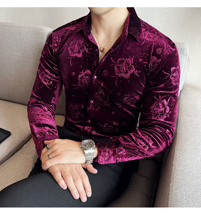 Ropa Elegante en Terciopelo Dorado para Hombre Talla Grande - Image 27