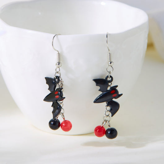 Aretes Asimétricos Halloween Telaraña, Murciélago y Fantasma - Estilo Gótico