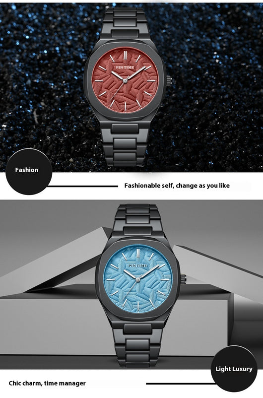 Reloj Impermeable para Hombre con Esfera Grabada en Relieve de Hoja de Palma - Image 38