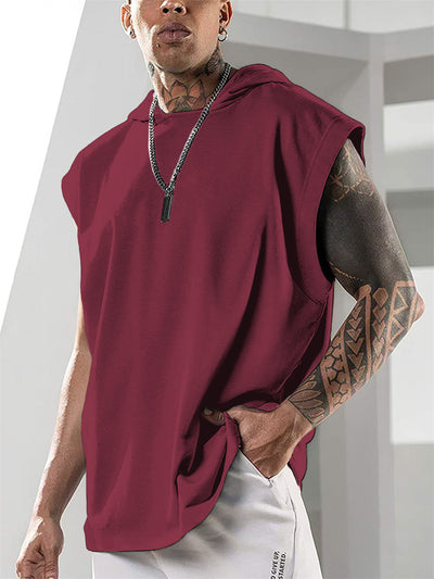 Chaleco Deportivo Holgado sin Mangas con Capucha para Hombre - Image 16