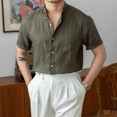 Camisa de Lino Puro Transpirable para Hombre - Casual Ligera de Manga Larga - Image 4