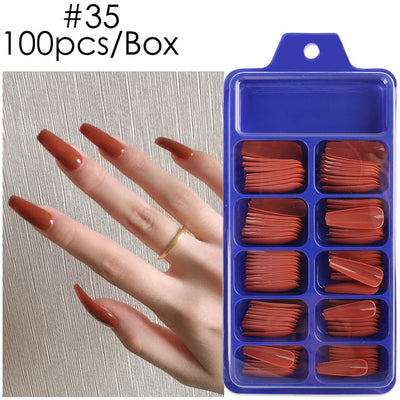 Uñas Postizas de Pasta Completa con Durabilidad Extendida - Acabado Ballet Azul - Image 22