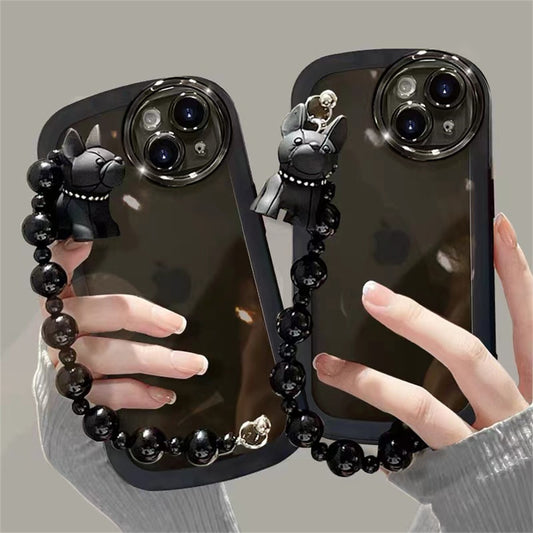 Funda Protectora para Teléfono con Diseño de Pulsera Negra Transparente - Image 2