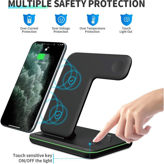 Cargador Inalámbrico 3 en 1 para Teléfono, Reloj y Auriculares - Image 4