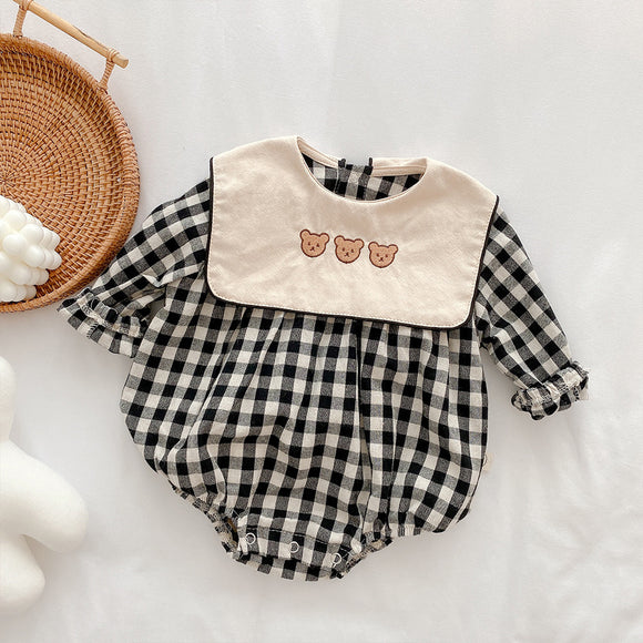 Romper Cuadriculado de Manga Larga Unisex
