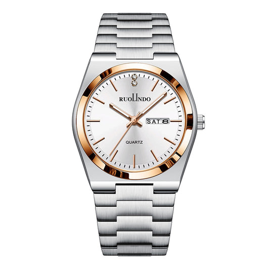 Reloj de Hombre Acero Inoxidable Doble Calendario con Esfera Luminosa - Image 10