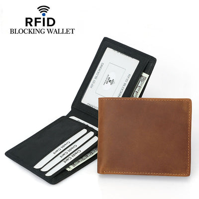 Billetera Bifold de Cuero Retro para Hombre con Protección RFID - Image 9