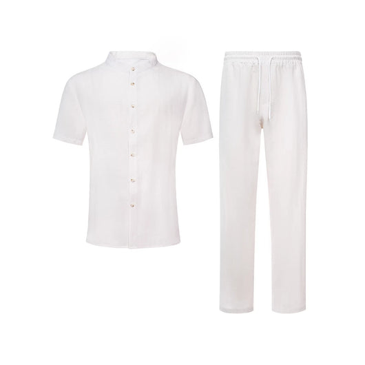 Conjunto Ejecutivo: Camisa Cuello Alto Transpirable y Pantalón Holgado - Image 3